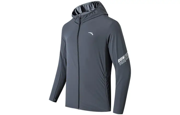 ANTA Running Collection Jackets Men's Wax Gray Hooded Moderate Other