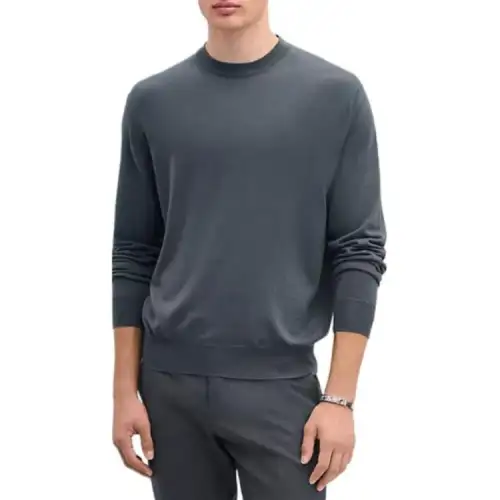 HERMES Sweaters Men's Gray Crew Neck Moderate Other