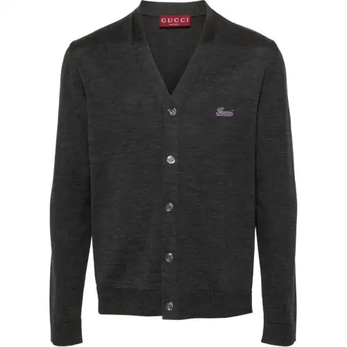 Gucci logo-embroidered wool cardigan