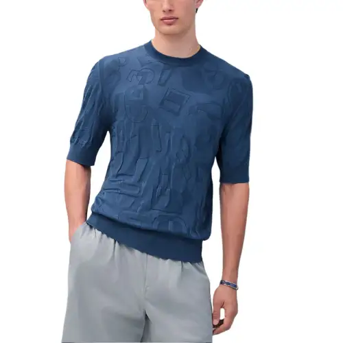 HERMES Sweaters Men's Blue Crew Neck Moderate