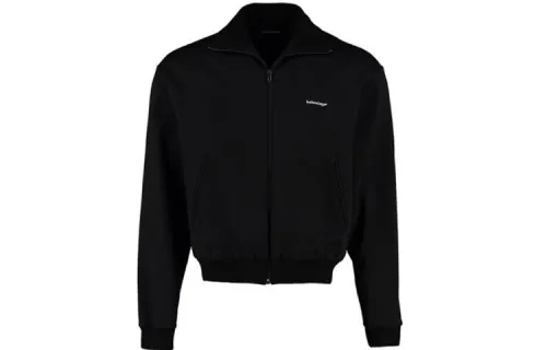 Balenciaga Jackets Men's Black Stand Collar Moderate Other