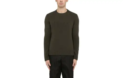 PRADA Sweaters Men's Green Crew Neck Moderate Other