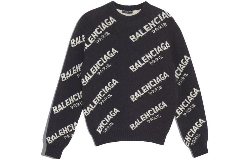 Balenciaga Sweaters Men's Black Crew Neck Moderate Other