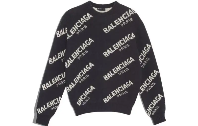 Balenciaga Sweaters Men's Black Crew Neck Moderate Other