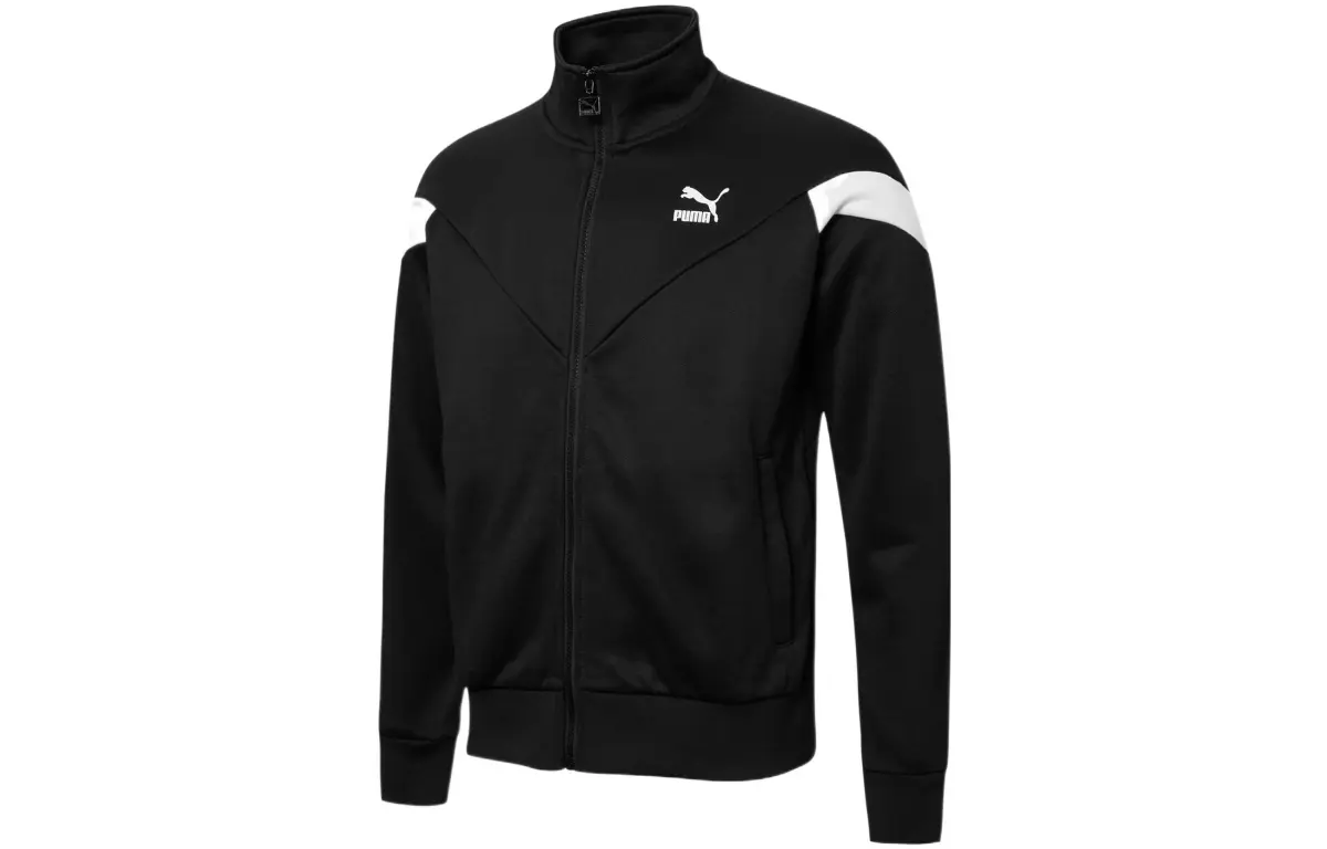 PUMA Jackets Unisex Black Stand Collar Moderate Soft Shell