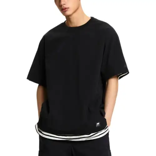 New Balance Drop Shoulder Sleeve T Shirt Men's Black