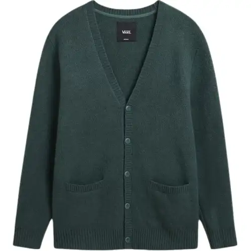 Vans Knitwear Men's Green V Neck Moderate Cardigan