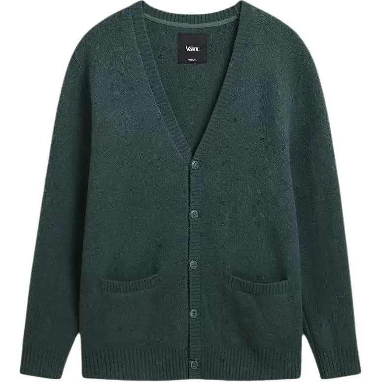 Vans Knitwear Men's Green V Neck Moderate Cardigan
