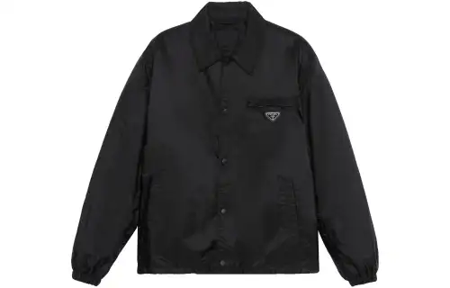 PRADA Logo Plaque Button Up Jacket