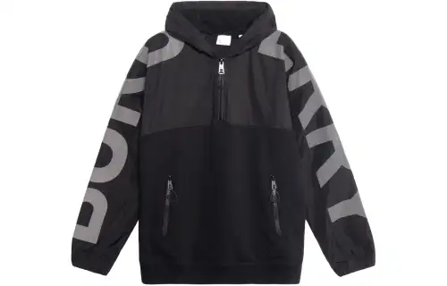 Burberry Reflective Logo Print Quarter Zip Jacket