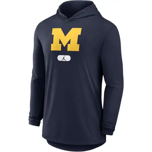 Jordan Michigan Wolverines Men's Jordan Brand Dri-FIT College Long-Sleeve Hooded T-Shirt