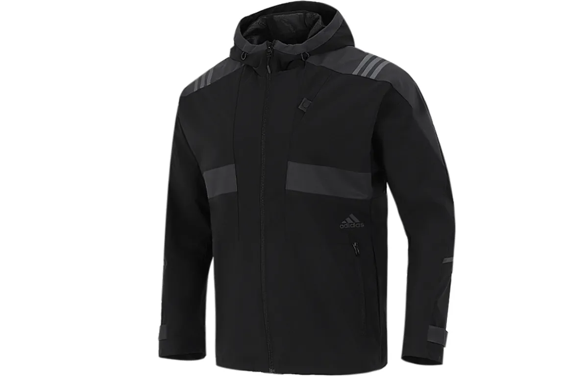 Adidas Jackets Men's Black Hooded Moderate Other