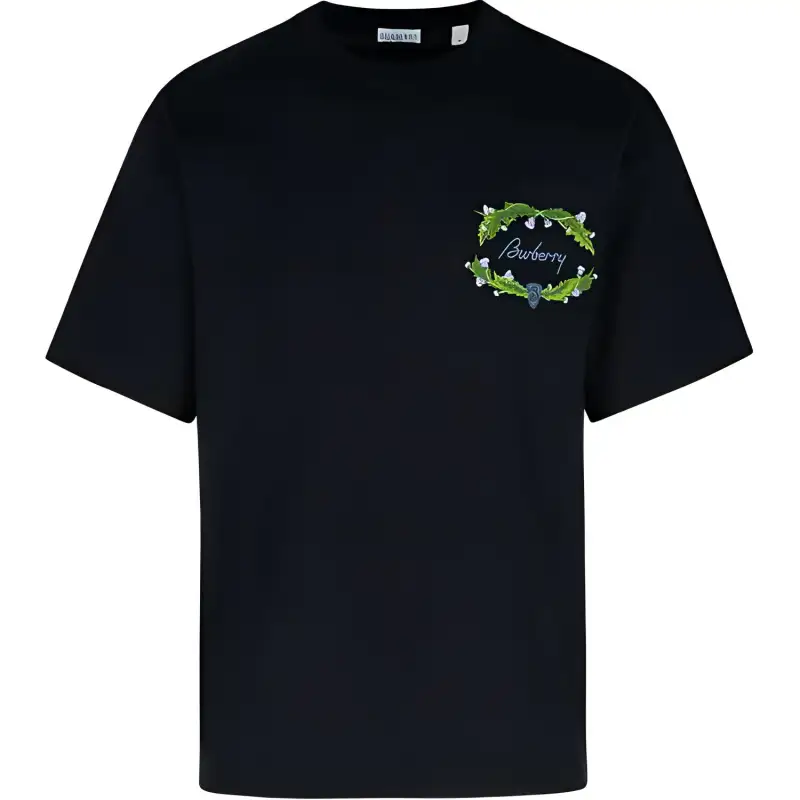 Burberry Logo Embroidered Crewneck T Shirt