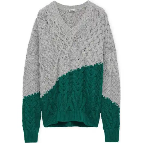 LOEWE Sweaters Men's Gray V Neck Moderate Other