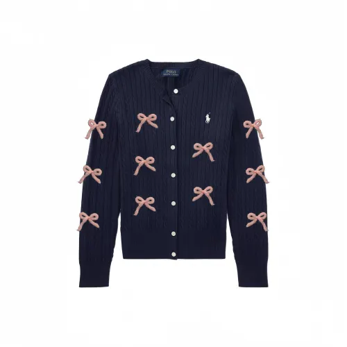Ralph lauren, uniform, fuchsia pony with bow, knitted children's sweater for men and women, custom-made, with embroidery, seahorse