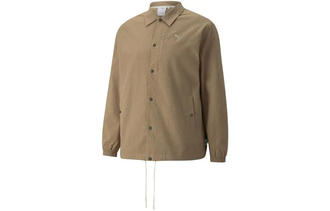 PUMA Jackets Unisex Khaki Lapel Moderate Other