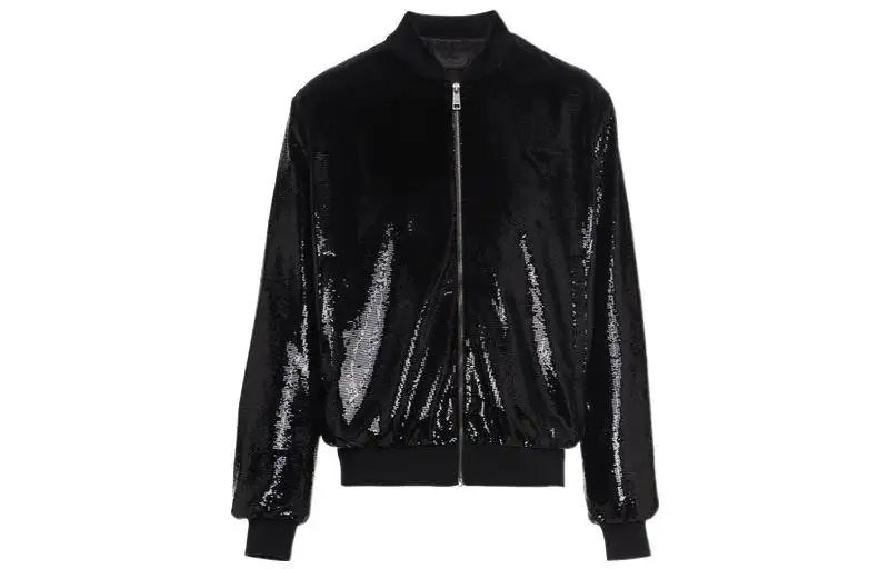 sequin-embellished bomber jacket