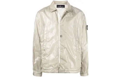 STONE ISLAND Jackets Men's Beige Lapel Moderate Straight Fit