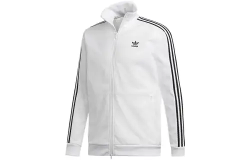 Adidas Originals Jackets Men's White Stand Collar Moderate Straight Fit