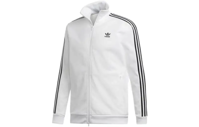 Adidas Originals Jackets Men's White Stand Collar Moderate Straight Fit