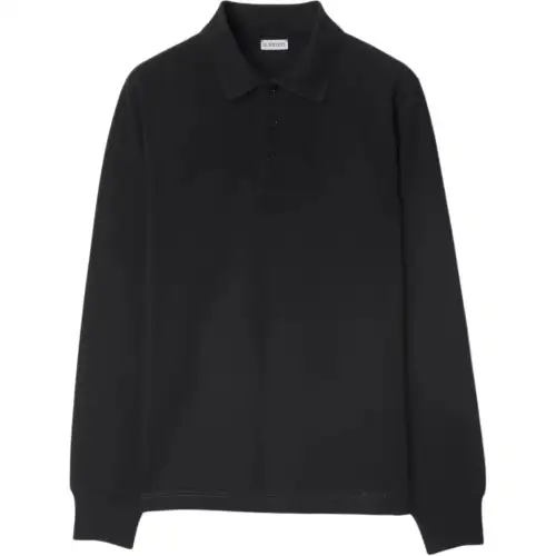 Burberry Polo Shirts Men's Black Polo Collar Moderate Straight Fit