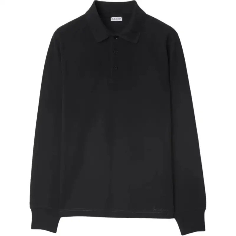 Burberry Polo Shirts Men's Black Polo Collar Moderate Straight Fit