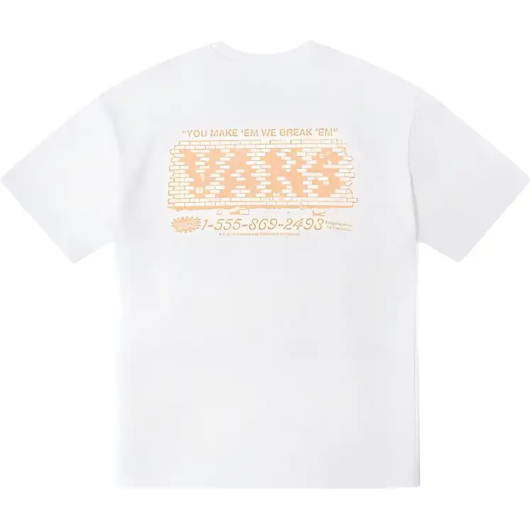 Vans T Shirts Unisex White Crew Neck Moderate Straight Fit