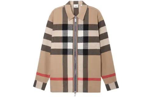【Previous Season】check wool-cotton zip-front shirt