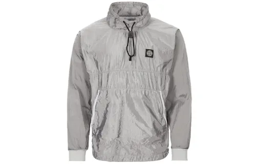 STONE ISLAND Jackets Men's Silver Hooded Moderate