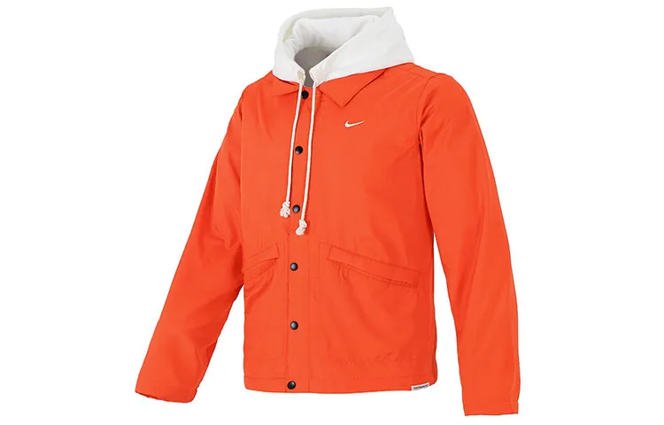 Nike Jackets Men's Orange Red Hooded Thickened Other