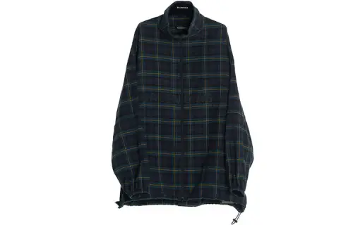 Balenciaga Jackets Men's Green Stand Collar Moderate Other