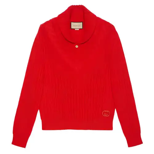 GUCCI Sweaters Men's Red Lapel Moderate Other
