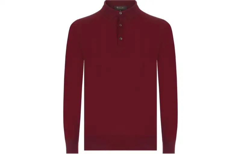 Loro Piana Knitwear Men's Red Polo Collar Moderate Other