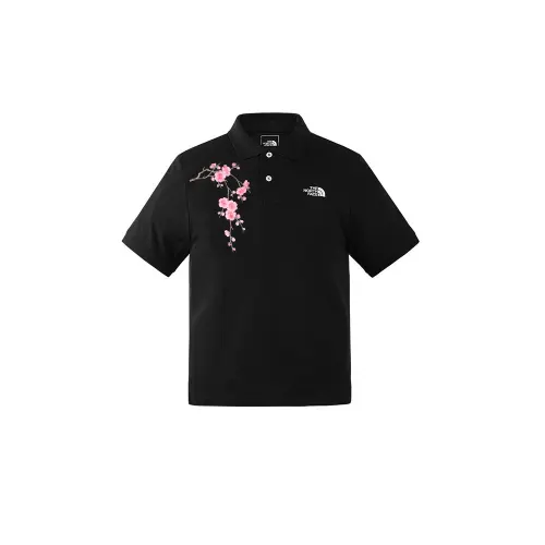 The north face, uniform, amber fresh black polo, custom-made, with short sleeve, with embroidery