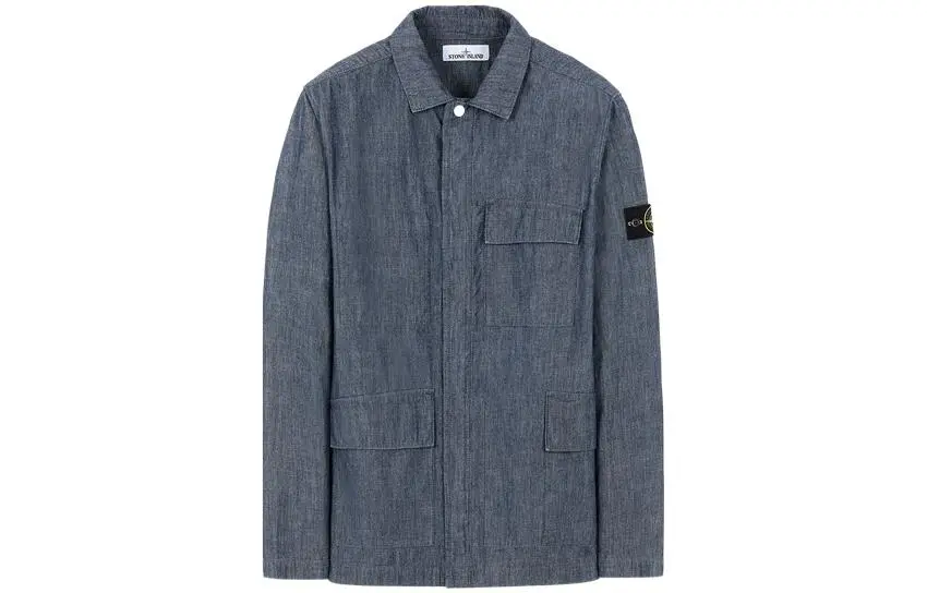STONE ISLAND Jackets Men's Blue Lapel Moderate Other