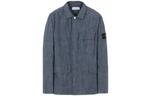 STONE ISLAND Jackets Men's Blue Lapel Moderate Other