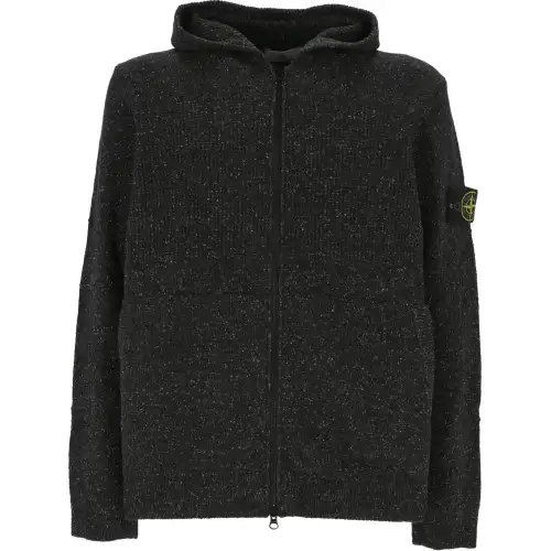 STONE ISLAND Zip-Up Knitted Hoodie