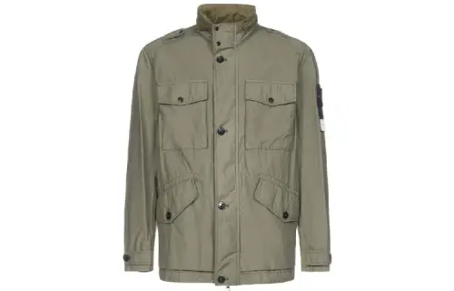 STONE ISLAND Jackets Men's Green Stand Collar Moderate Workwear