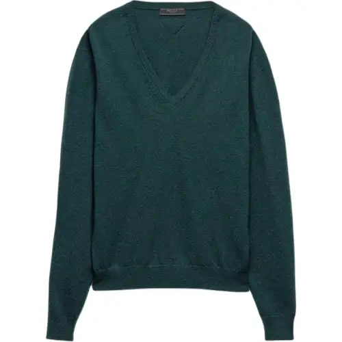 PRADA Sweaters Men's Green V Neck Moderate Other
