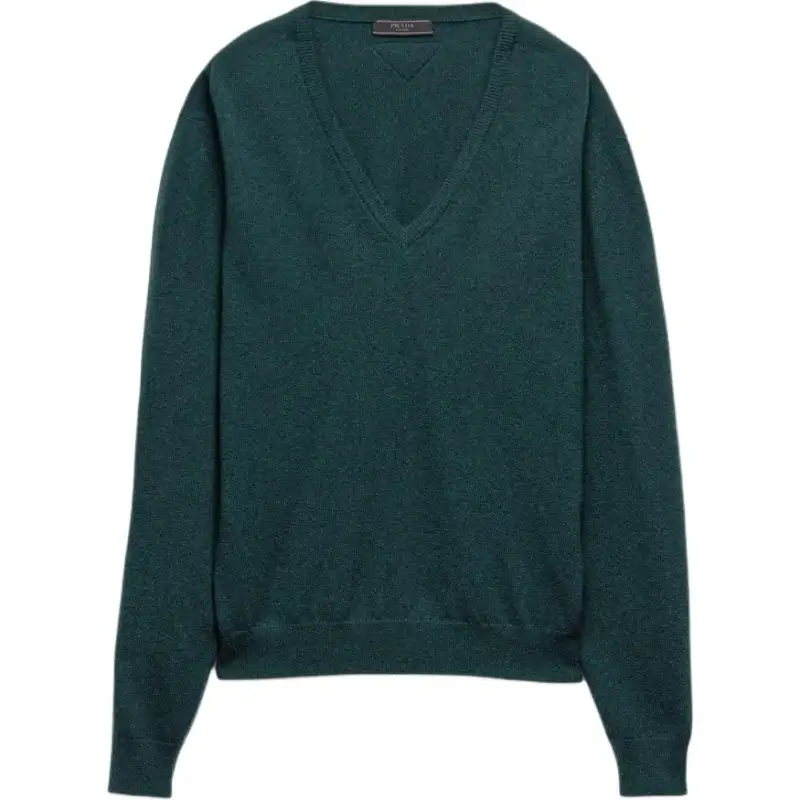 PRADA Sweaters Men's Green V Neck Moderate Other