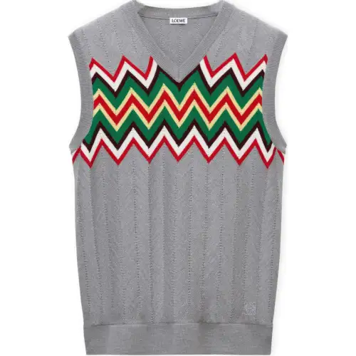 LOEWE Sweaters Men's Gray V Neck Moderate Other