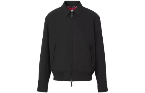Burberry Jackets Men's Black Lapel Moderate Straight Fit