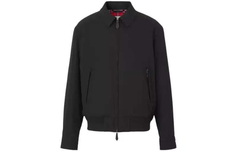 Burberry Jackets Men's Black Lapel Moderate Straight Fit