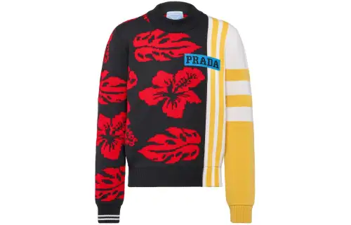 PRADA Sweaters Men's Multicolor Crew Neck Moderate Other