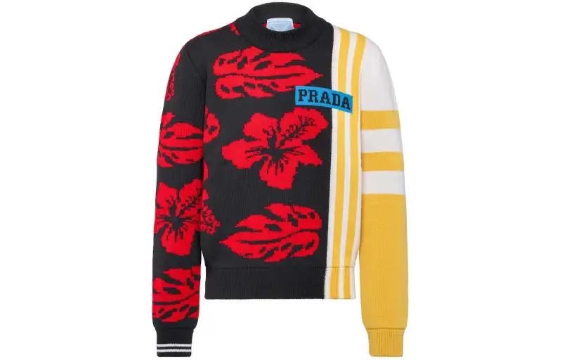PRADA Sweaters Men's Multicolor Crew Neck Moderate Other