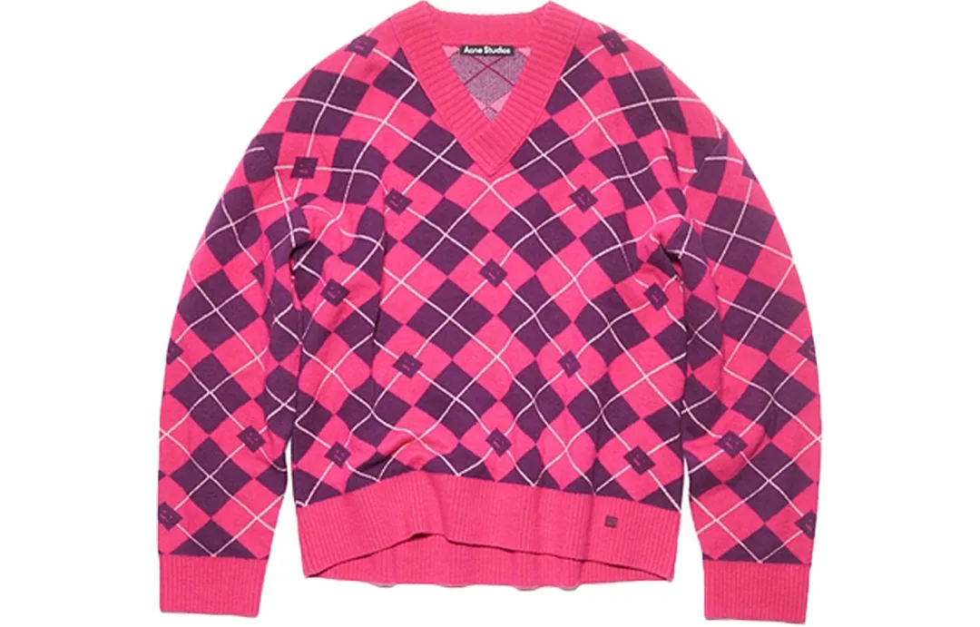 Acne Studios Expression Collection FW23 Sweater Unisex Bright Pink Red