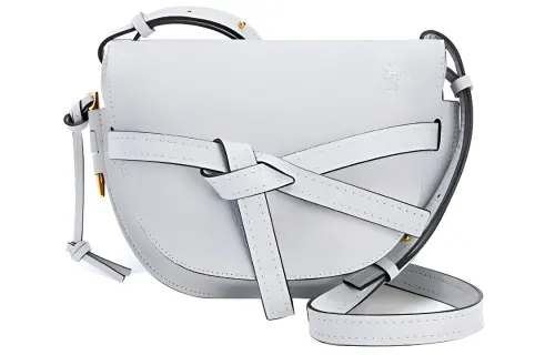 LOEWE Gate Bowknot Cow Leather Crossbody Bag, Shoulder Bag Small Women's Mist White