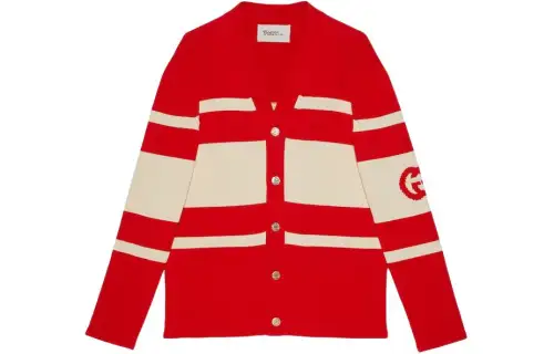 GUCCI Knitwear Men's Red V Neck Moderate Other