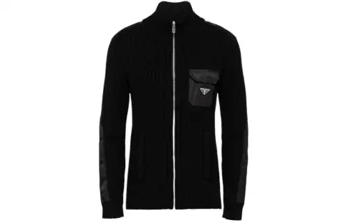 PRADA Triangle logo Cashmere Cardigan
