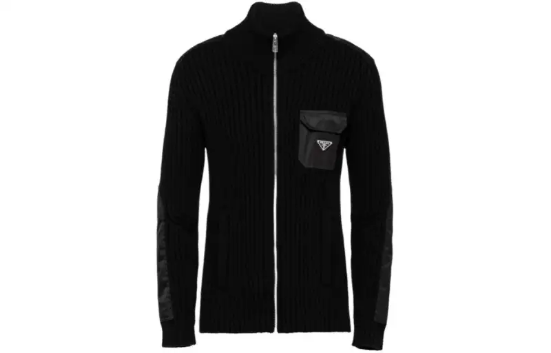 PRADA Triangle logo Cashmere Cardigan